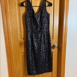 Sparkling Midnight Sequin Midi Dress